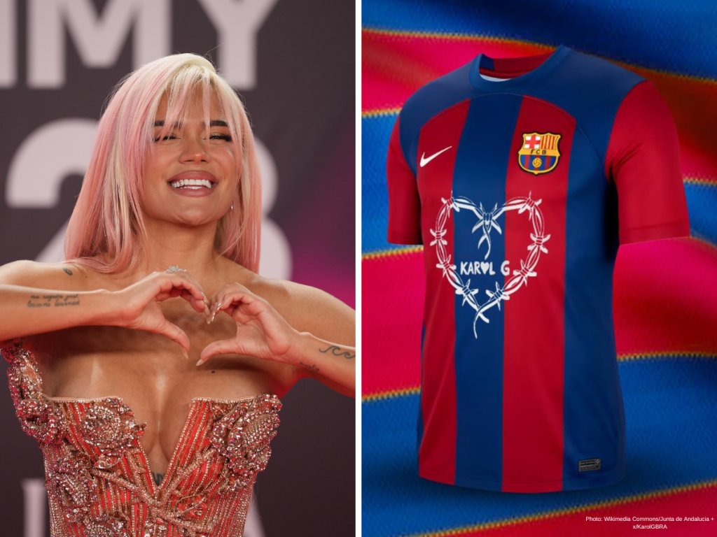 Barcelona tease new Karol G-inspired kit for upcoming El Clásico karol g barcelona kit el clasico