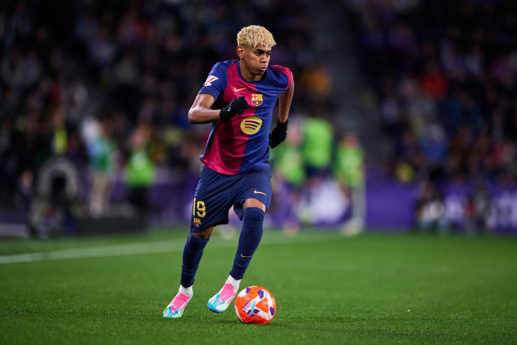 Watch: Barca starlet Lamine Yamal creates fantastic UCL assist yamine,lamal,of,fc,barcelona,with,the,ball,during,the