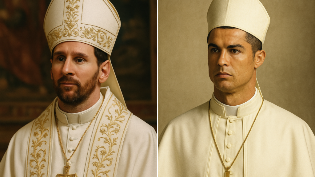 messi ronaldo pope