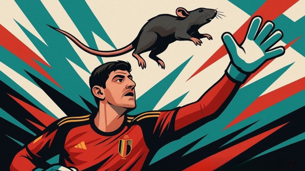 Rat stops play in Wales vs Belgium, then the goals keep coming courtois rat
