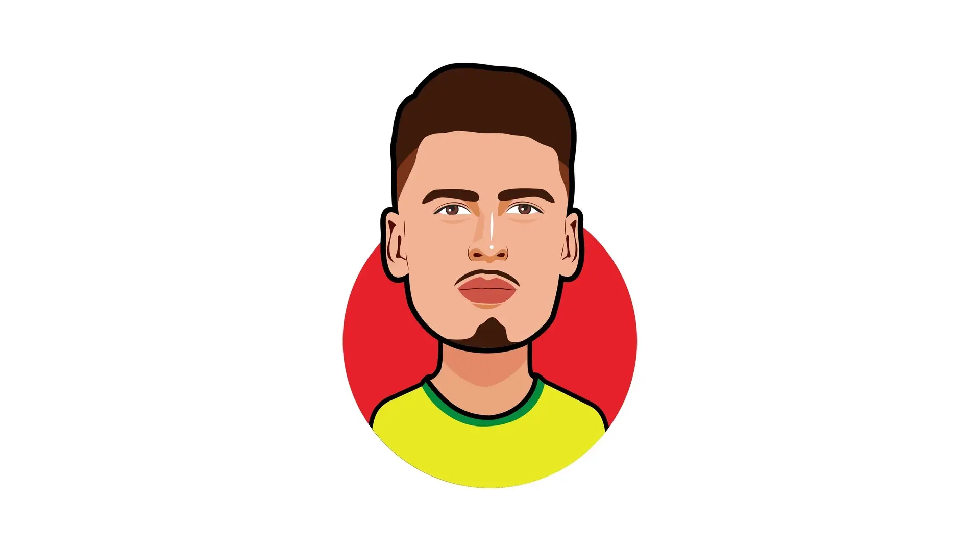 Illustrated Brazil player portrait for Brazil vs Japan World Cup recap