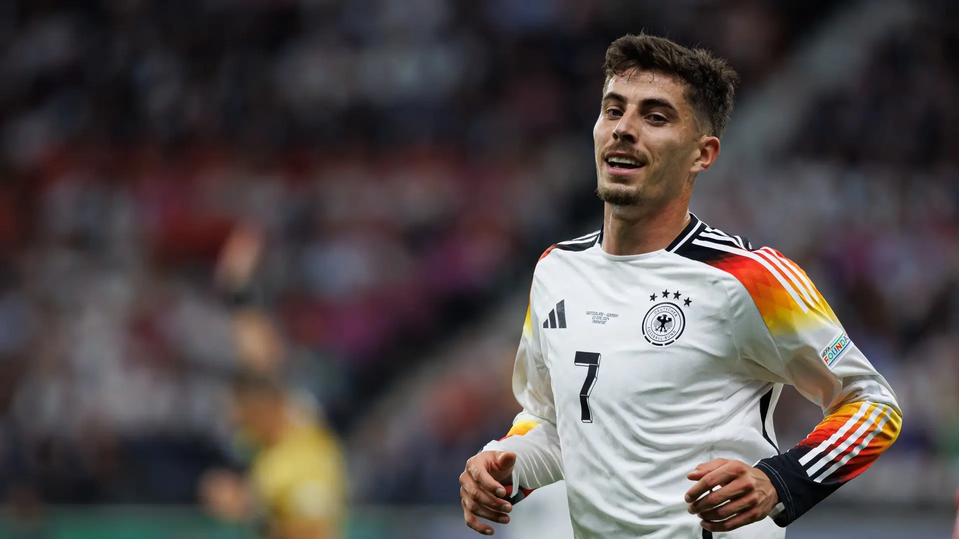 Germany No. 7 Kai Havertz during the World Cup match against Paraguay