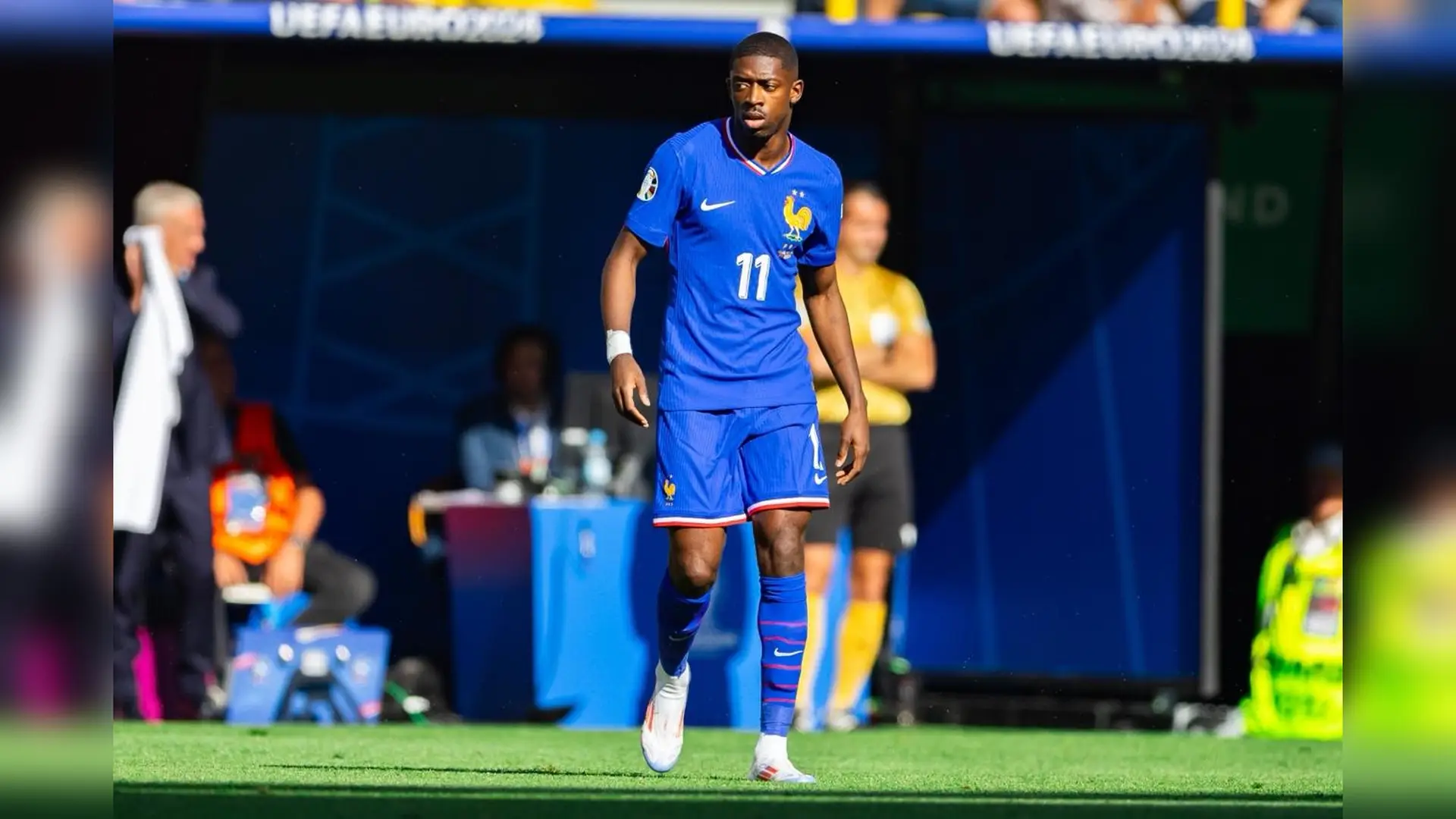 Ousmane Dembélé in France kit during a World Cup match