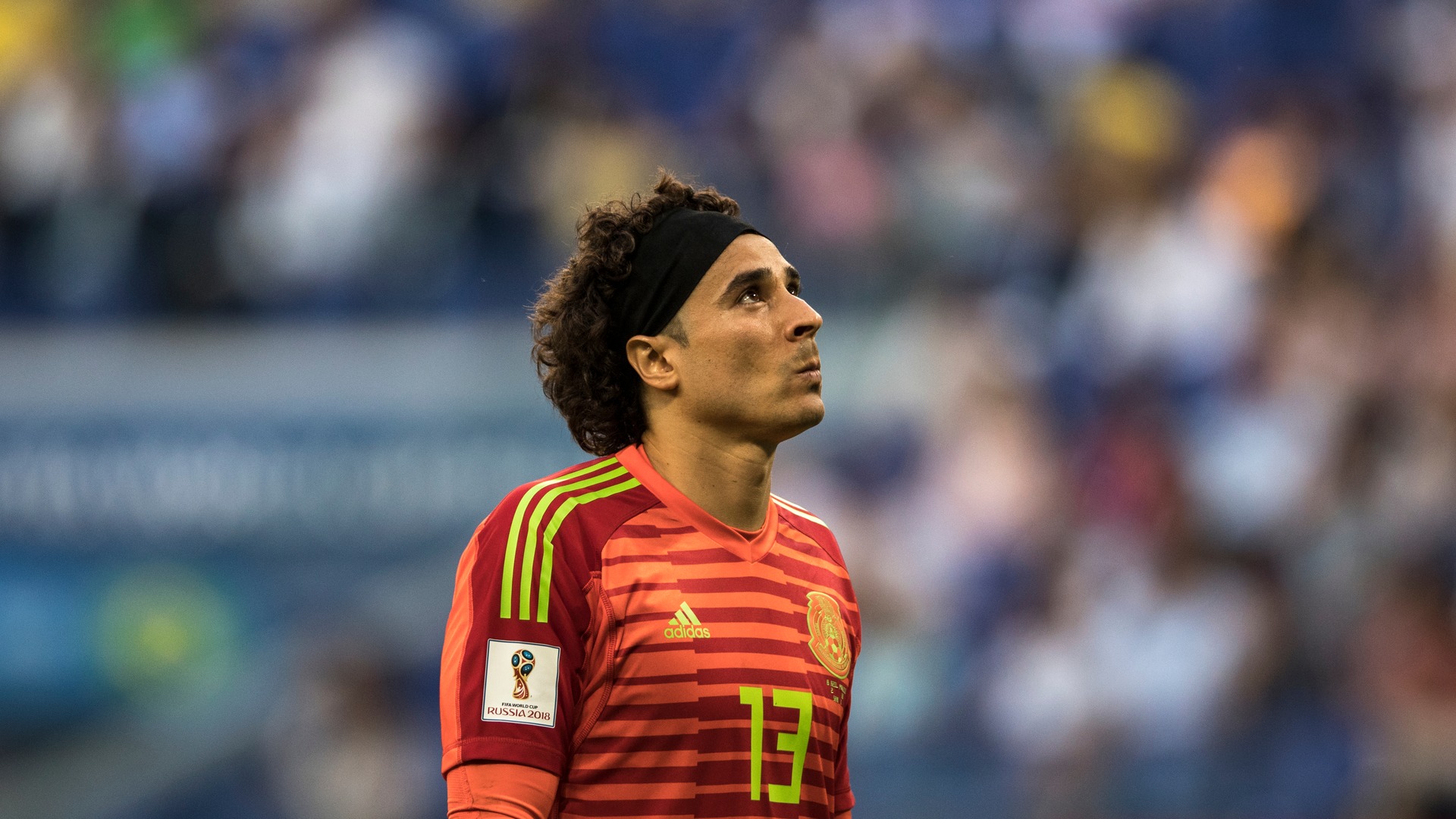 Guillermo Ochoa in Mexico kit during World Cup action