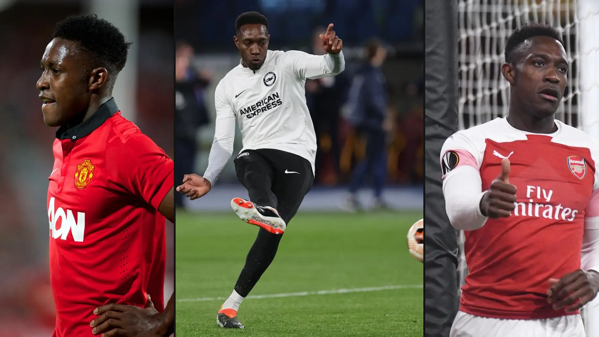 Danny Welbeck pictured during his Manchester United, Brighton and Arsenal careers