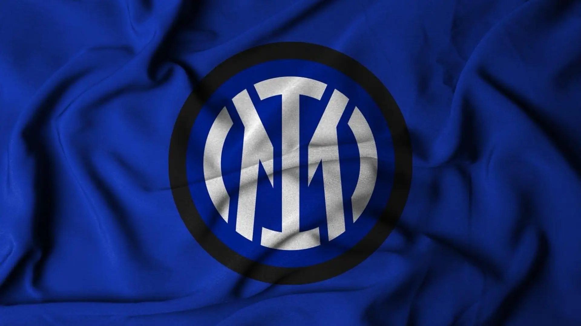 Standard circular Inter Milan crest on blue fabric
