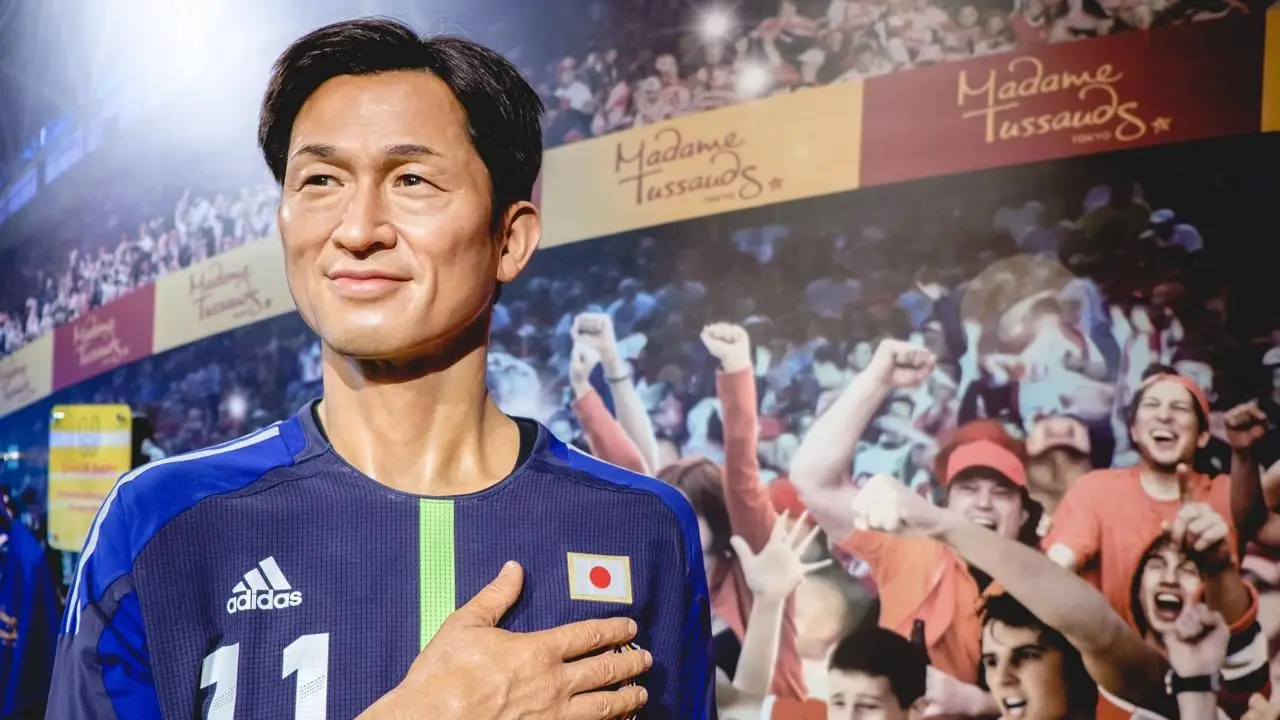 Wax figure of Kazuyoshi Miura in a Japan shirt at Madame Tussauds Tokyo