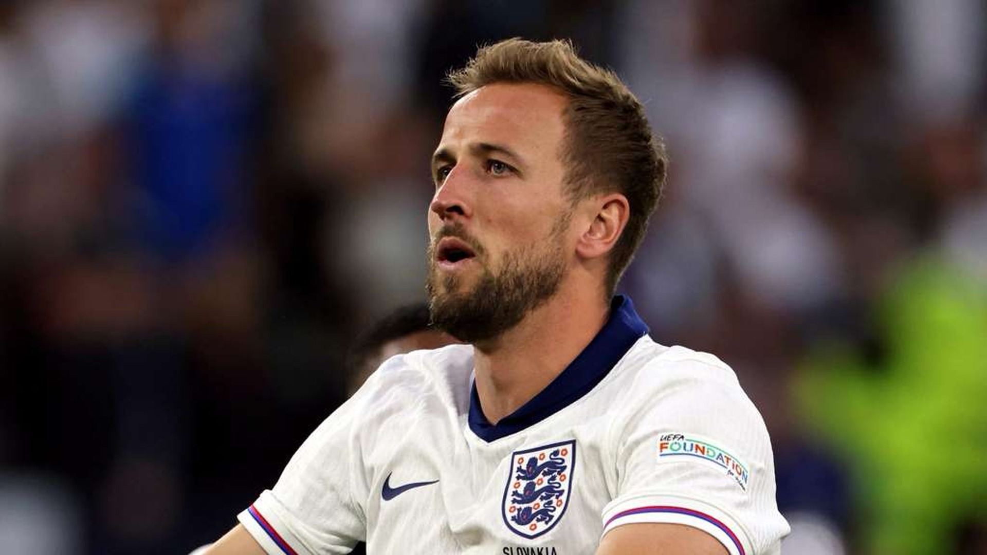 Harry Kane in England's white kit during England vs DR Congo