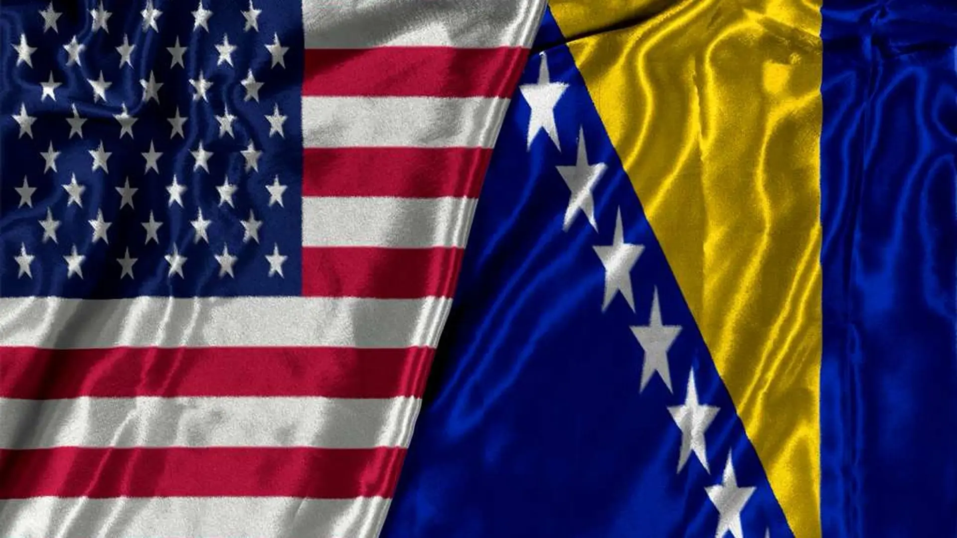 United States and Bosnia-Herzegovina flags before their World Cup knockout match