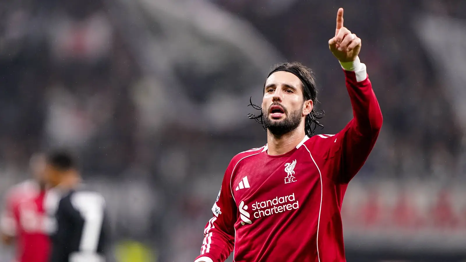 Dominik Szoboszlai celebrates scoring for Liverpool against Eintracht Frankfurt in October 2025