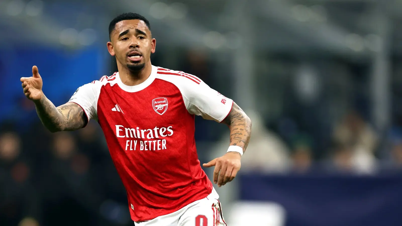 Gabriel Jesus playing for Arsenal before his 2026 transfer to Barcelona