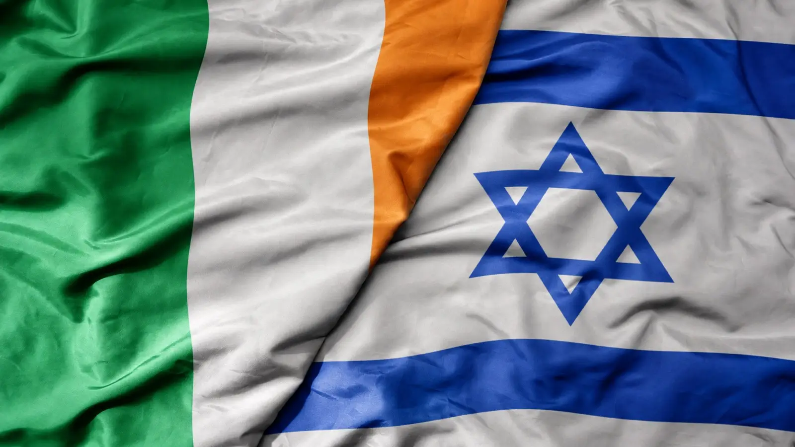 Flags of Ireland and Israel draped side by side