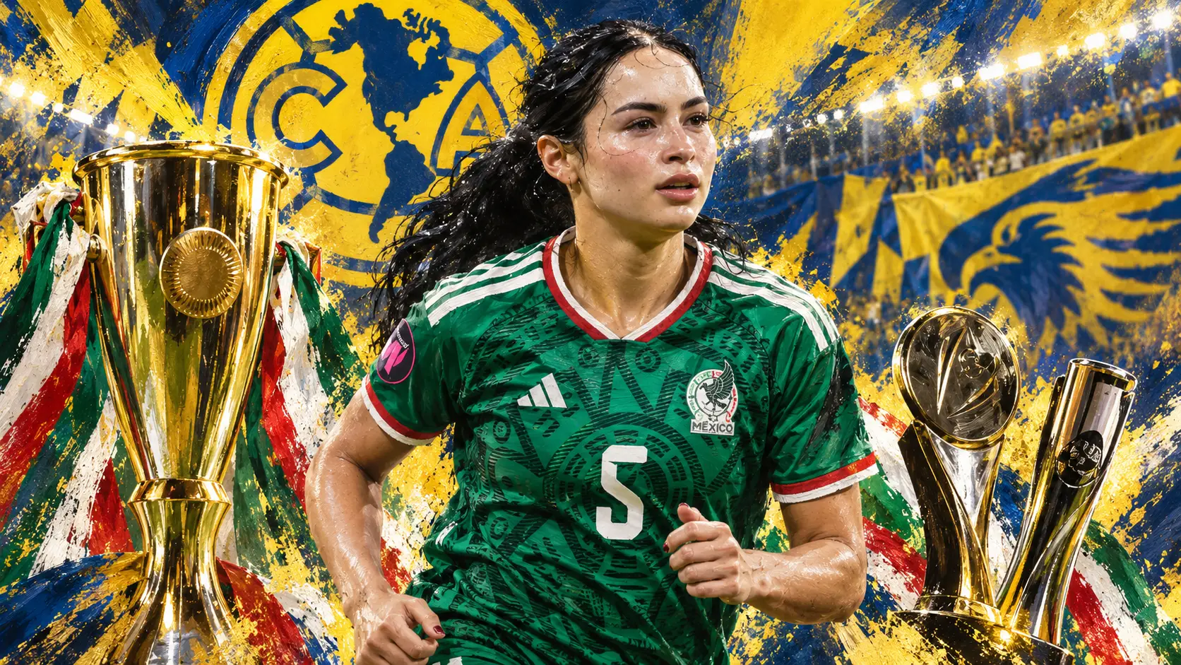 Conceptual artwork for Scarlett Camberos and Club América’s 2026 Ballon d’Or nominations